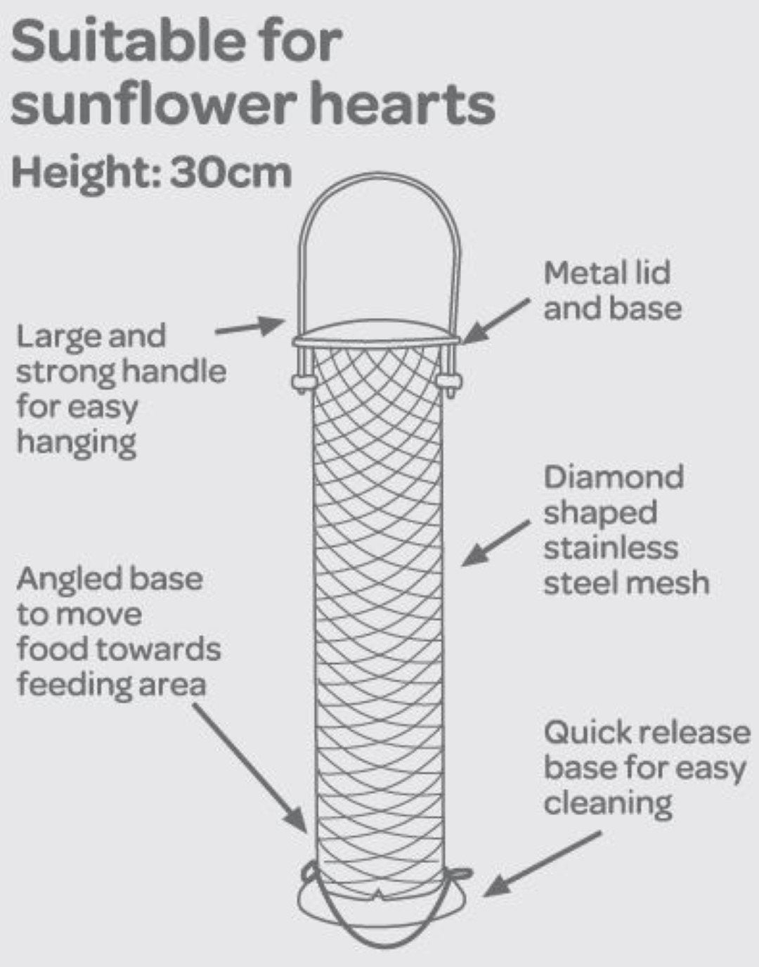 Peckish Large Metal All Weather Nyger Seed Bird Feeder