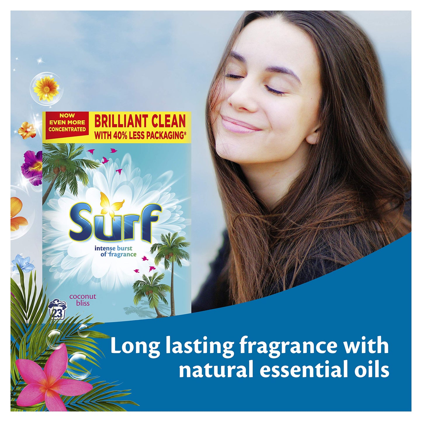 Surf Coconut Bliss for Fabric Care Laundry Powder for Brilliantly Clean Laundry Every Time 1.15 kg 23 Washes (Pack of 4)