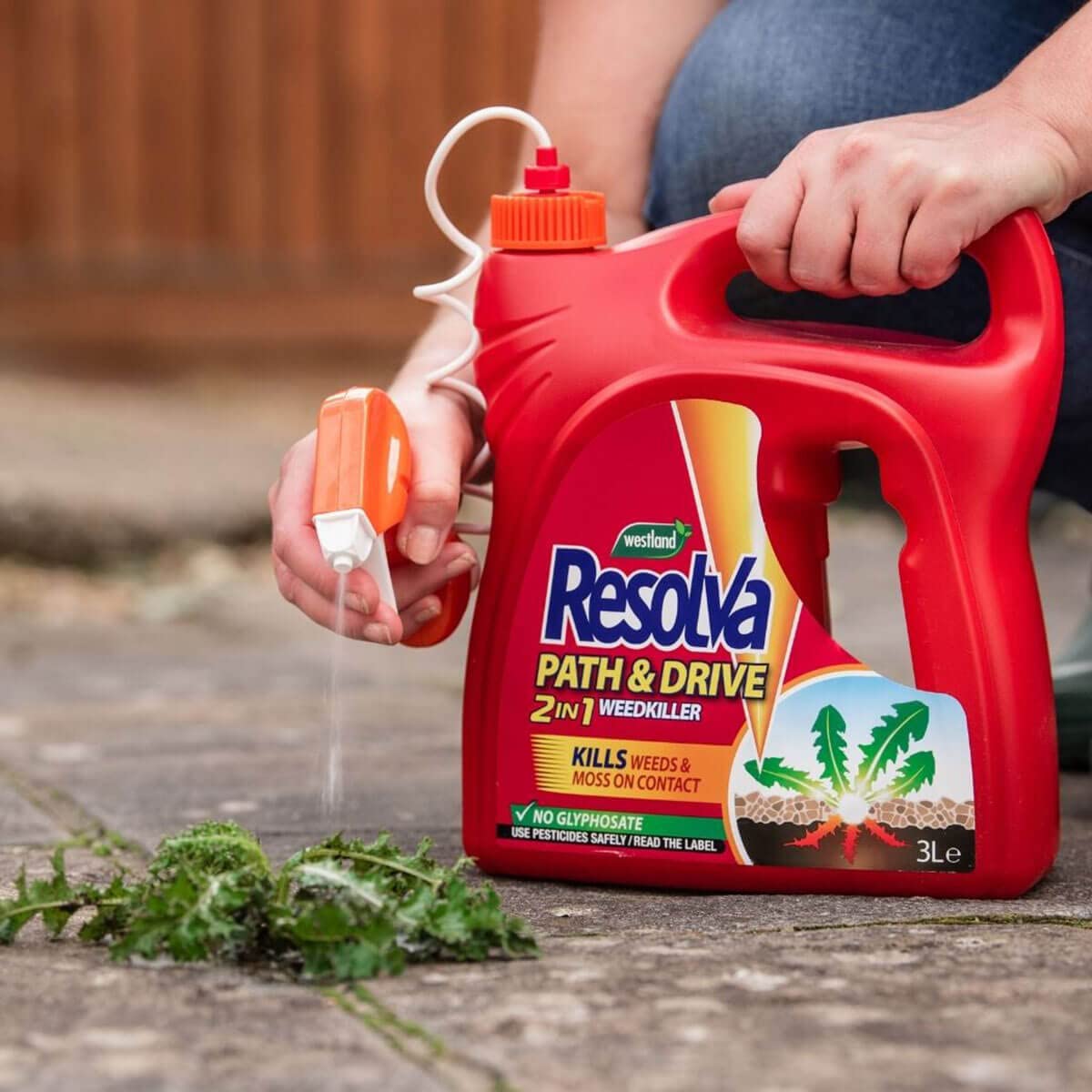 Resolva Weed Killer Sprayer - 3L Resolva Path & Drive 2in1 Weedkiller Ready to Use Garden Sprayer with Topline Card. Dandelion Weed Burner for Driveways, Paths or Patios.