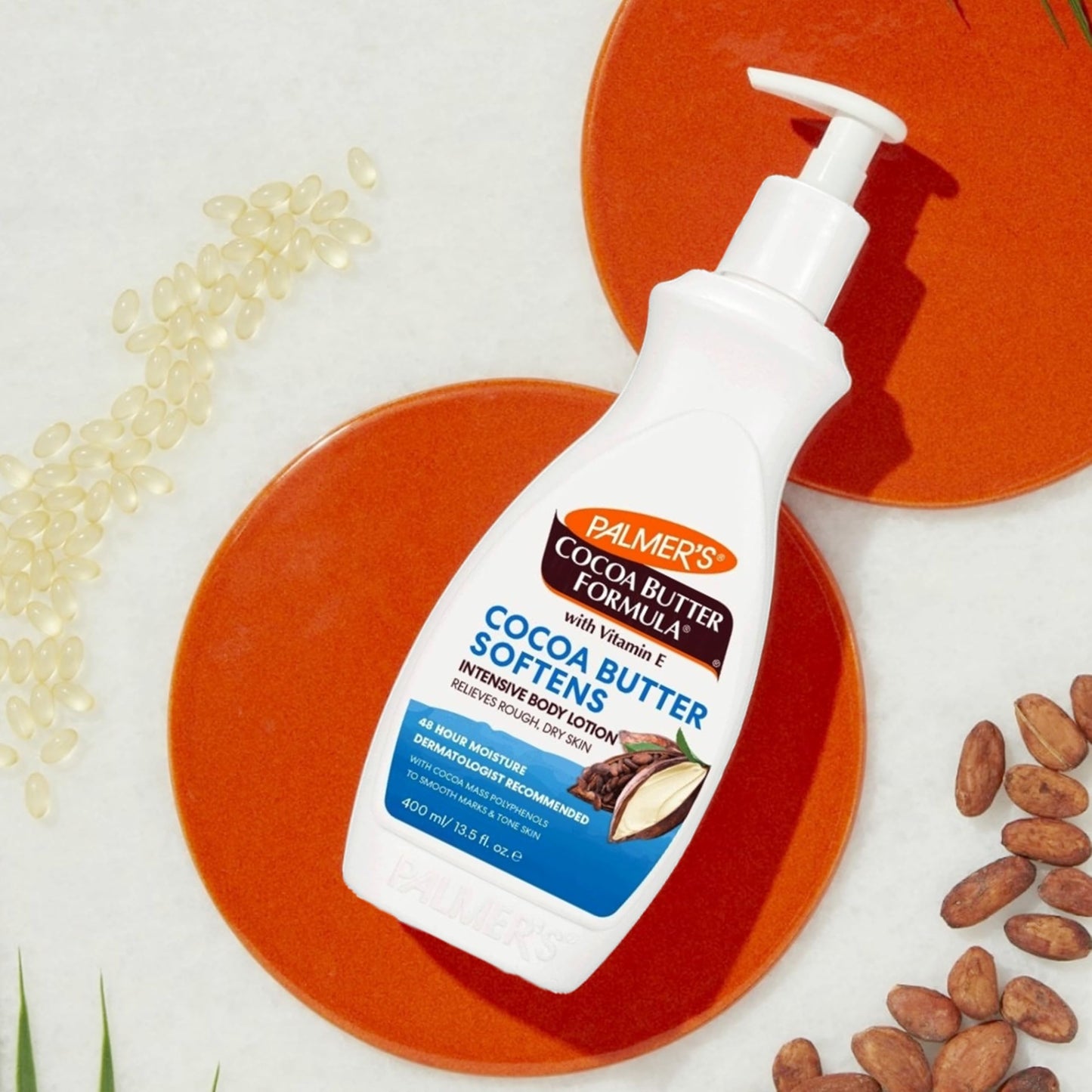 Cocoa Butter & Oil Skin Care Bundle - 2 x 400ml Intensive Cocoa Butter Moisturiser Body Lotion & 1 x 250ml Body Oil with Vitamin E. 48 Hour Body Moisturiser Massage Oil for Women with Topline Card