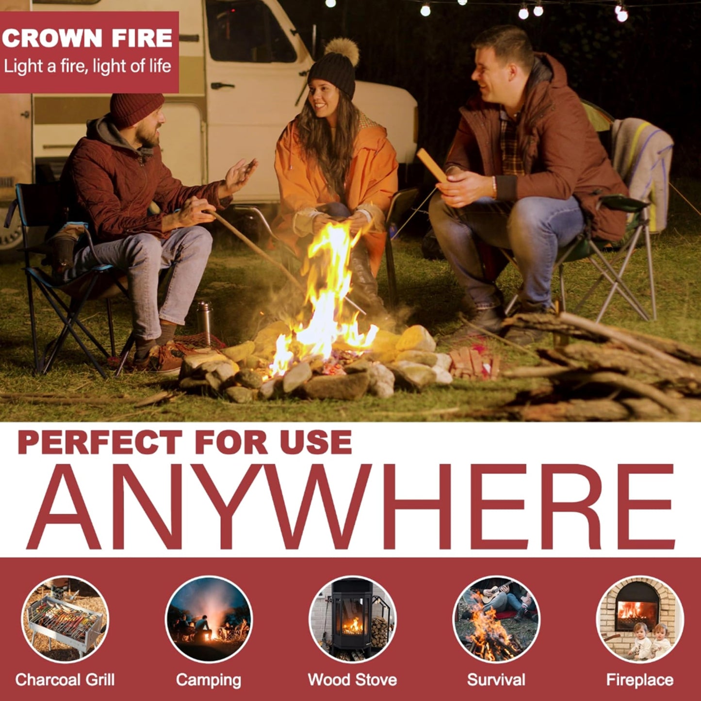 Instant Fire Starter Lighters Multipack 500 Sachets Odourless Waterproof