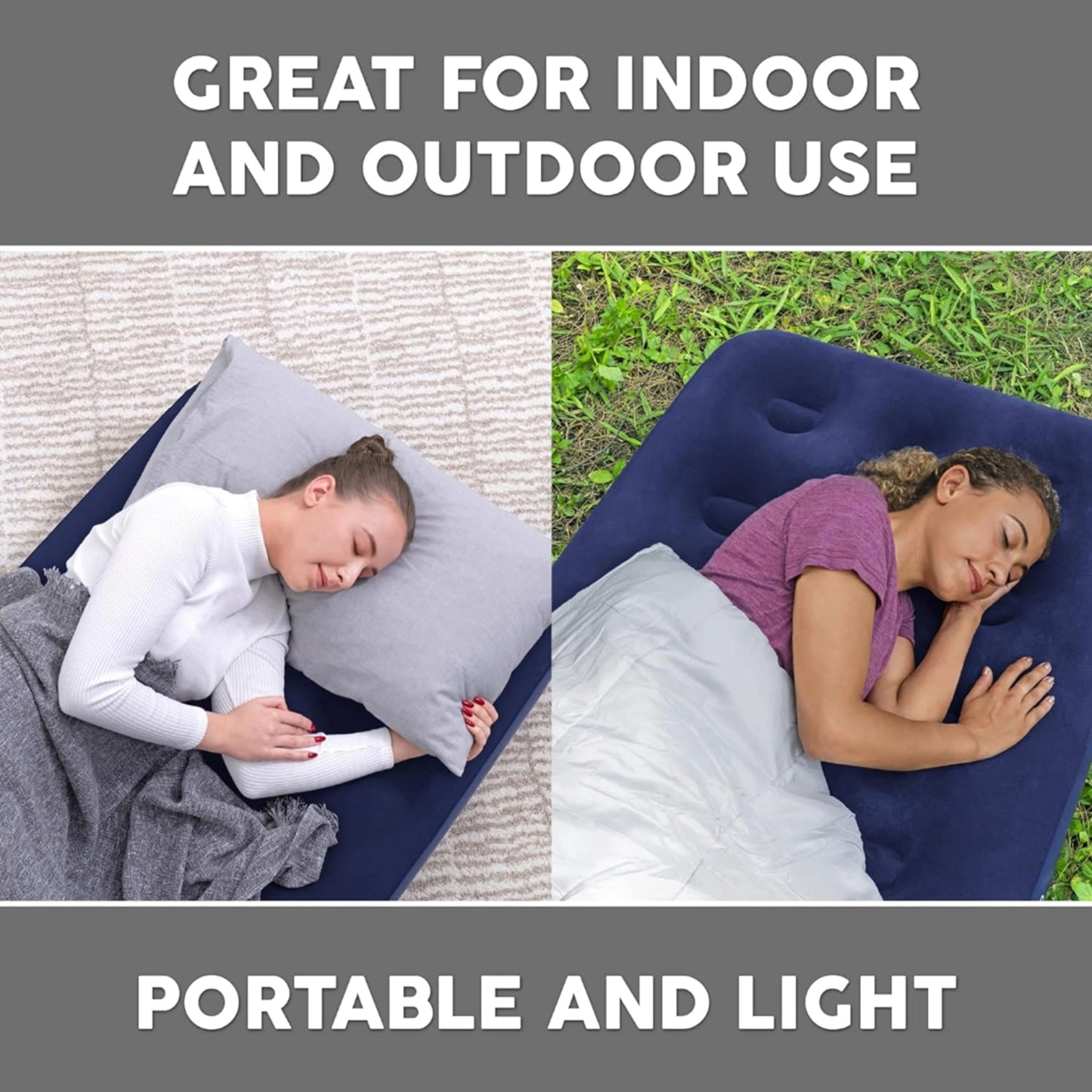 Topline Inflatable Air Bed Double Mattress with Air Pump