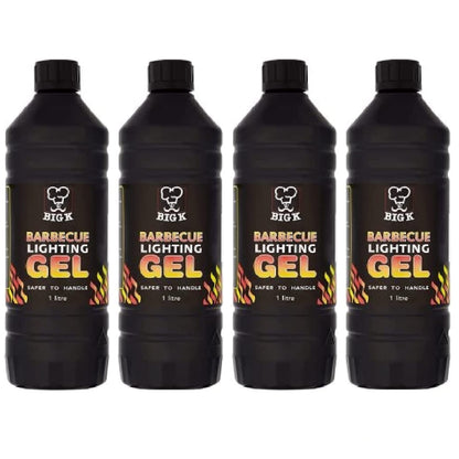 Big K Barbecue Firelighter Odourless Gel 1000ml Pack of 4