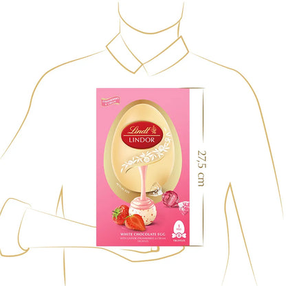 Lindt LINDOR Strawberries & Cream White Chocolate Easter Egg 260g