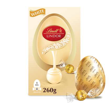 Lindt LINDOR White Chocolate Easter Egg 260g
